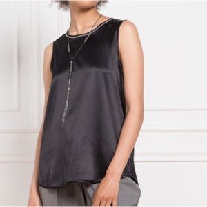 Peserico Beaded Neck Silk Tank